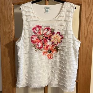 LAURA ASHLEY Floral Ruffle Cami